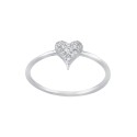 Cubic Zirconia (0.19 ct. t. w.) Pave Heart Ring in Sterling Silver