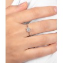 Cubic Zirconia (0.19 ct. t. w.) Pave Heart Ring in Sterling Silver