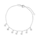 Cubic Zirconia Dangle Star Chain Bracelet in Sterling Silver or 14k Gold-Plated Sterling Silver