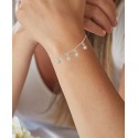 Cubic Zirconia Dangle Star Chain Bracelet in Sterling Silver or 14k Gold-Plated Sterling Silver