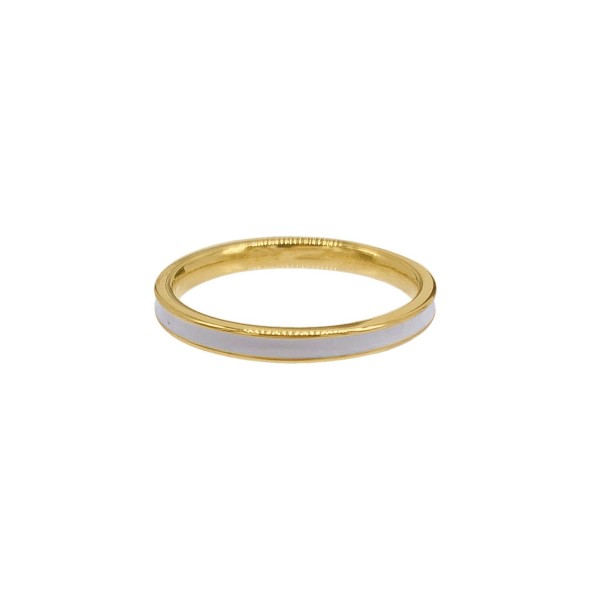 White Enamel Band Ring