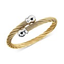 Unisex Celtic Twisted Cable Bracelet in Gold-Plated Stainless Steel