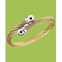 Unisex Celtic Twisted Cable Bracelet in Gold-Plated Stainless Steel