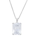 Cubic Zirconia Emerald-Cut Pendant 18