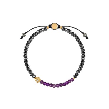 Amethyst Lotus Hematite Health Bracelet
