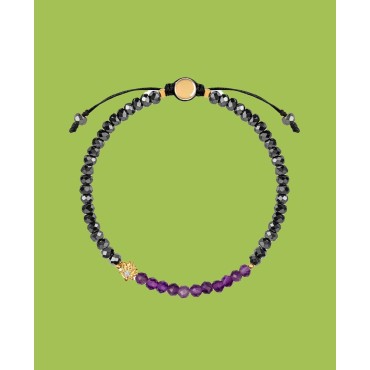 Amethyst Lotus Hematite Health Bracelet