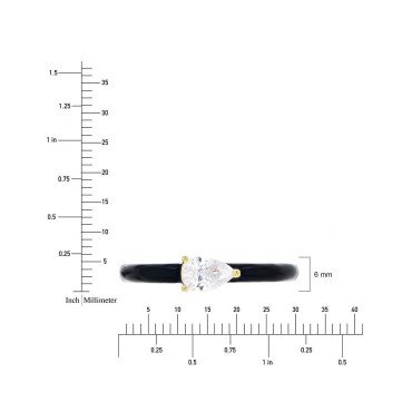 Cubic Zirconia & Enamel Ring in 14k Gold-Plated Sterling Silver