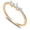 Cubic Zirconia Scattered Band in 18k Gold-Plated Sterling Silver