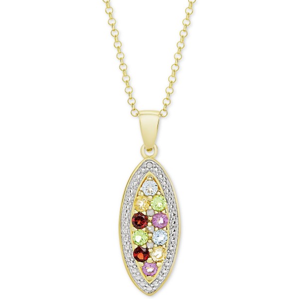 Multi-Gemstone (3/4 ct. t.w.) & Diamond Accent Mosaic 18