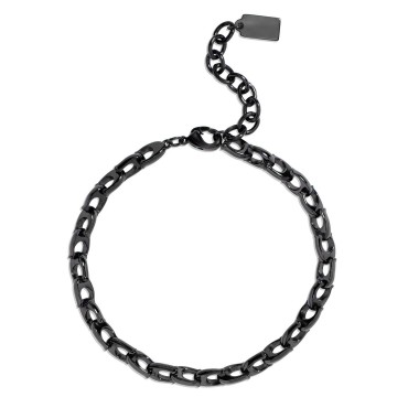 Black Signature Sculpted C Link Bracelet