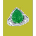 Sterling Silver, 10x14mm Pear-Shaped Jade Ring