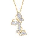 Women's Diamond Accent Butterfly Pendant Necklace