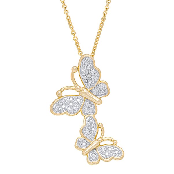 Women's Diamond Accent Butterfly Pendant Necklace