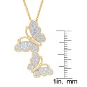 Women's Diamond Accent Butterfly Pendant Necklace