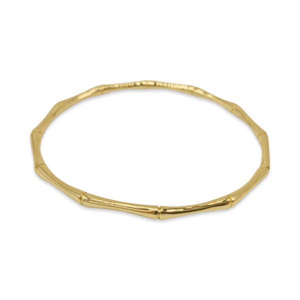 14k Gold-Plated Bamboo-Look Bangle Bracelet