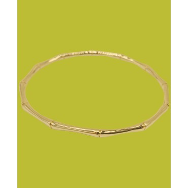 14k Gold-Plated Bamboo-Look Bangle Bracelet