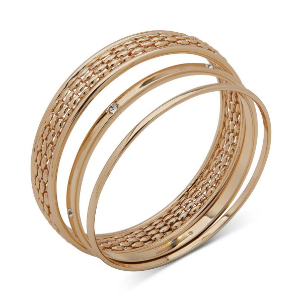 Gold-Tone 3-Pc. Set Crystal Embellished Bangle Bracelets