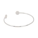 Rhodium-Plated Pavé Circle Cuff Bracelet