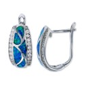 Sparkling Filigree Tear Drop Earrings with Crystal (0.16 ct.t.w) in Sterling Silver