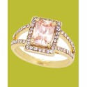 Gold-Tone Pavé & Color Square Crystal Split Ring