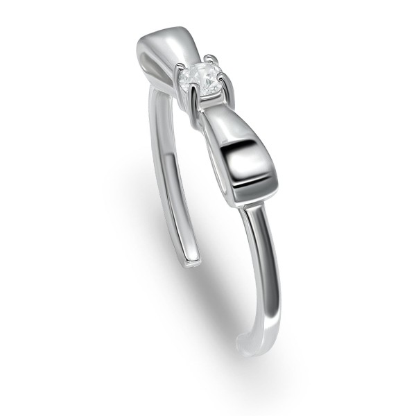 Cubic Zirconia Bow Sterling Silver Toe Ring