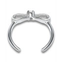 Cubic Zirconia Bow Sterling Silver Toe Ring