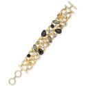 Gold-Tone Chain & Mixed Stone Double-Row Flex Bracelet