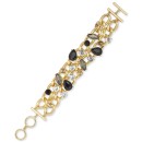 Gold-Tone Chain & Mixed Stone Double-Row Flex Bracelet