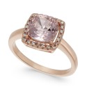 Pavé & Crystal Stone Square Halo 18K Rose Gold Plate