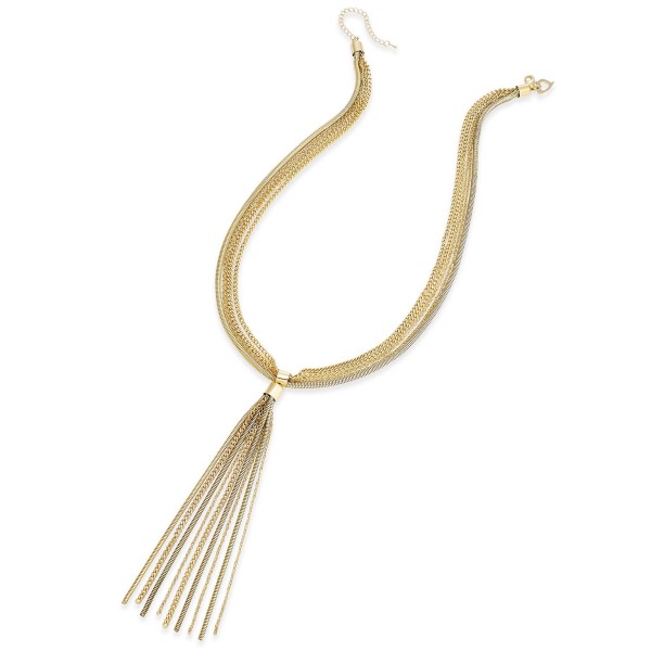 Multi-Chain Tassel Long Lariat Necklace, 28