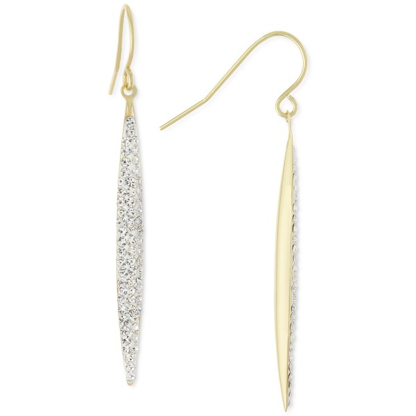 Crystal Pavé Drop Earrings in 14k Gold-Plated Sterling Silver