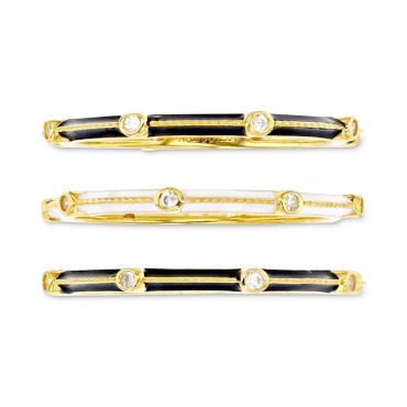 3-Pc. Set Cubic Zirconia & Enamel Stack Rings