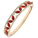 Women's Boxed Gold-Tone Crystal Hinge Bangle Bracelet