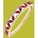 Women's Boxed Gold-Tone Crystal Hinge Bangle Bracelet