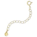 18k Gold over Sterling Silver Extension Chain Necklace, 2 Inch Chain Extender