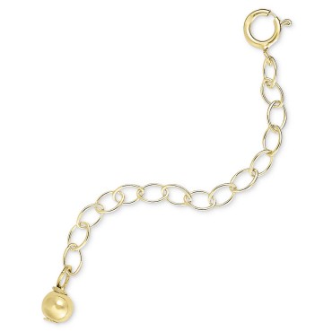 18k Gold over Sterling Silver Extension Chain Necklace, 2 Inch Chain Extender