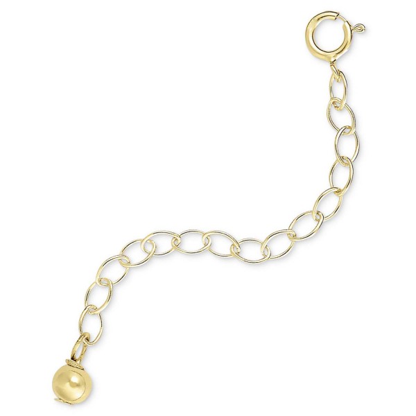 18k Gold over Sterling Silver Extension Chain Necklace, 2 Inch Chain Extender