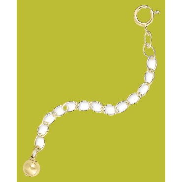 18k Gold over Sterling Silver Extension Chain Necklace, 2 Inch Chain Extender