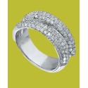 Pavé Cubic Zirconia Band Ring in Silver Plate