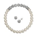 2-Pc. Set Cultured Freshwater Pearl (6-7mm) & Crystal Stretch Bracelet & Matching Stud Earrings
