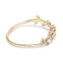 Cubic Zirconia Leaf Statement Ring in 14k Gold-Plated Sterling Silver