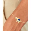 Cubic Zirconia & Enamel Raised Trunk Elephant Bolo Bracelet