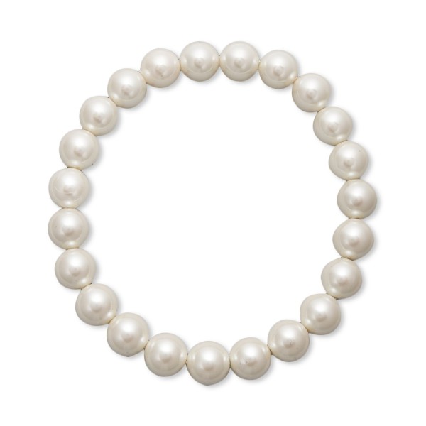 Silver-Tone Imitation Pearl (8mm) Bracelet