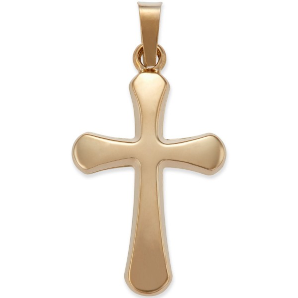 Rounded Cross Pendant in 14k Yellow Gold