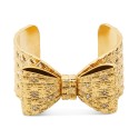 Gold-Tone Cubic Zirconia Bow Statement Cuff Bracelet