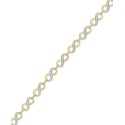 Diamond Accent Infinity Link Bracelet in 18k Gold over Silver-Plate