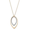 Two-Tone Double-Teardrop Pendant Necklace, 30