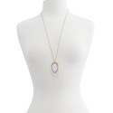 Two-Tone Double-Teardrop Pendant Necklace, 30