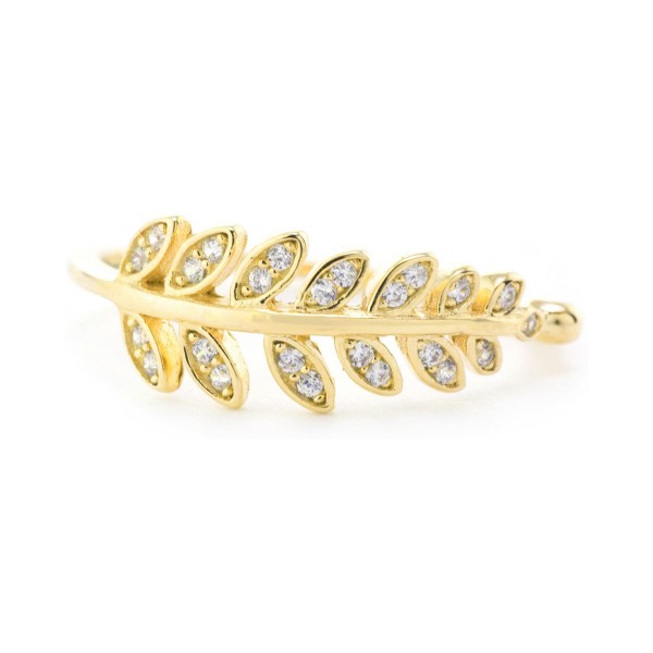 Cubic Zirconia Leaf Ring