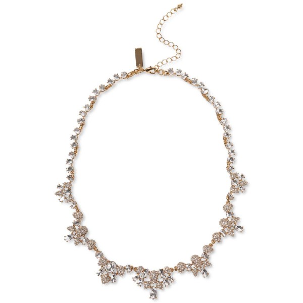 Gold-Tone Crystal Statement Necklace, 16-1/2